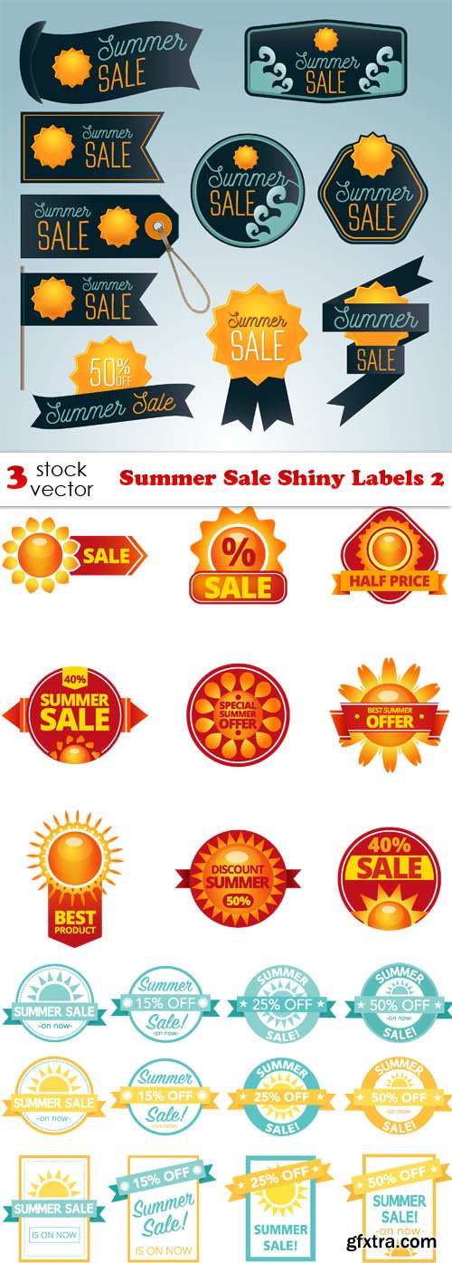 Vectors - Summer Sale Shiny Labels 2