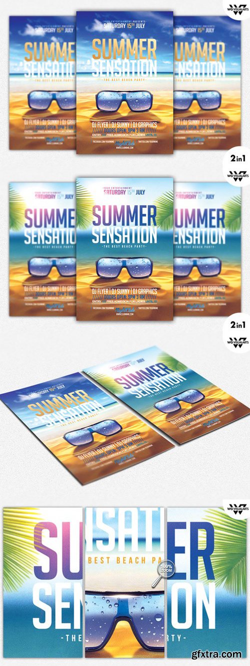 CM - 2in1 SUMMER BEACH Flyer Template 293976