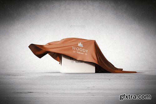 Graphicriver - Logo Mockup on Covered Box with Fabric - 16729532