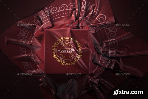 Graphicriver - Logo Mockup on Covered Box with Fabric - 16729532