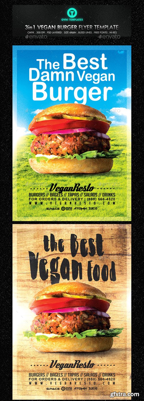 GraphicRiver - Vegan Burger Food Flyer Template - 16731864