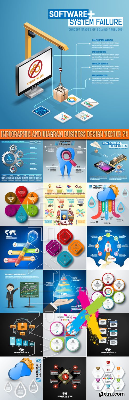 Infographic and diagram business design vector 78