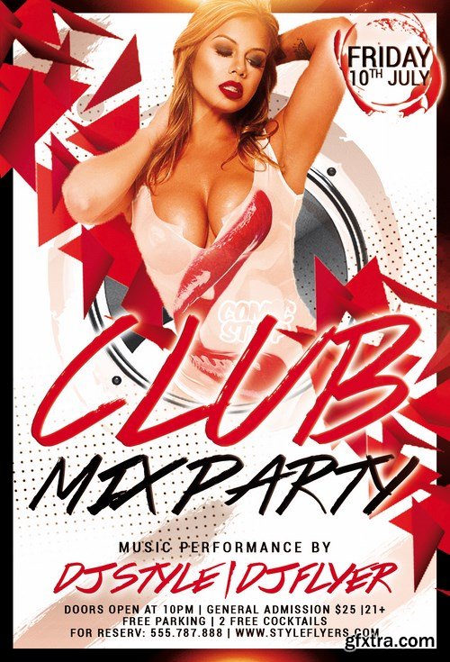 Club Mix Party Flyer Template + Facebook Cover