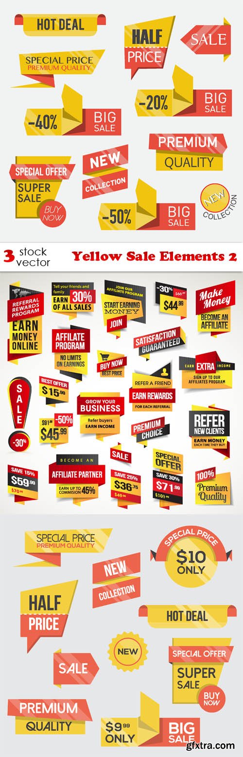 Vectors - Yellow Sale Elements 2