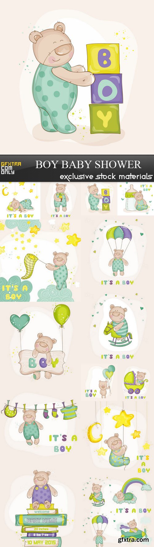 Boy Baby Shower - 14xEPS