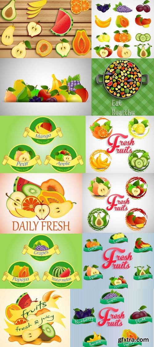 Fresh Fruits Icons