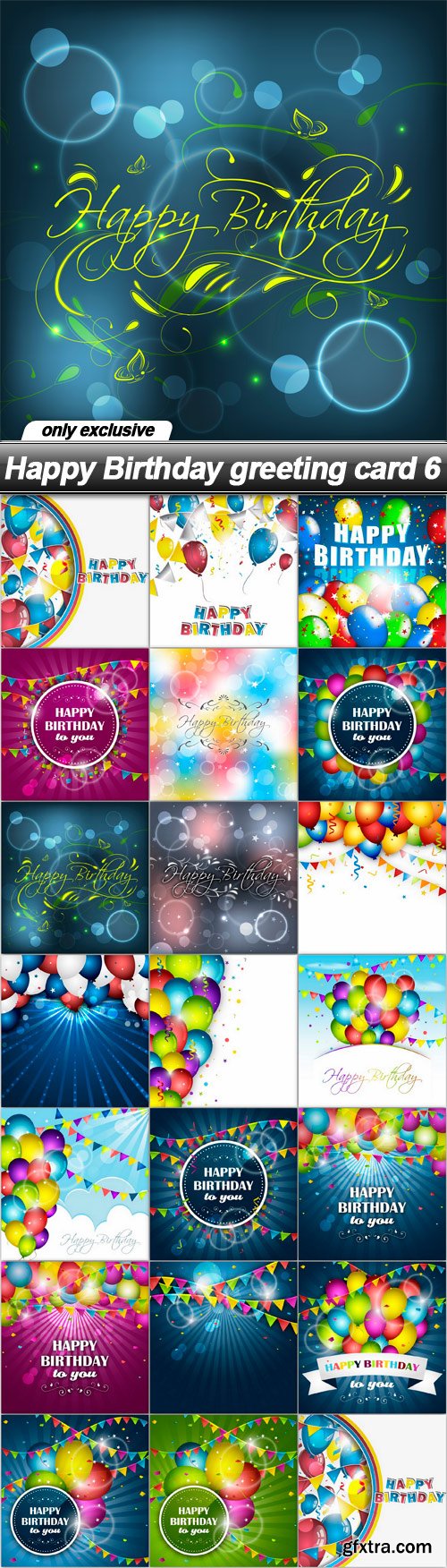 Happy Birthday greeting card 6 - 20 EPS