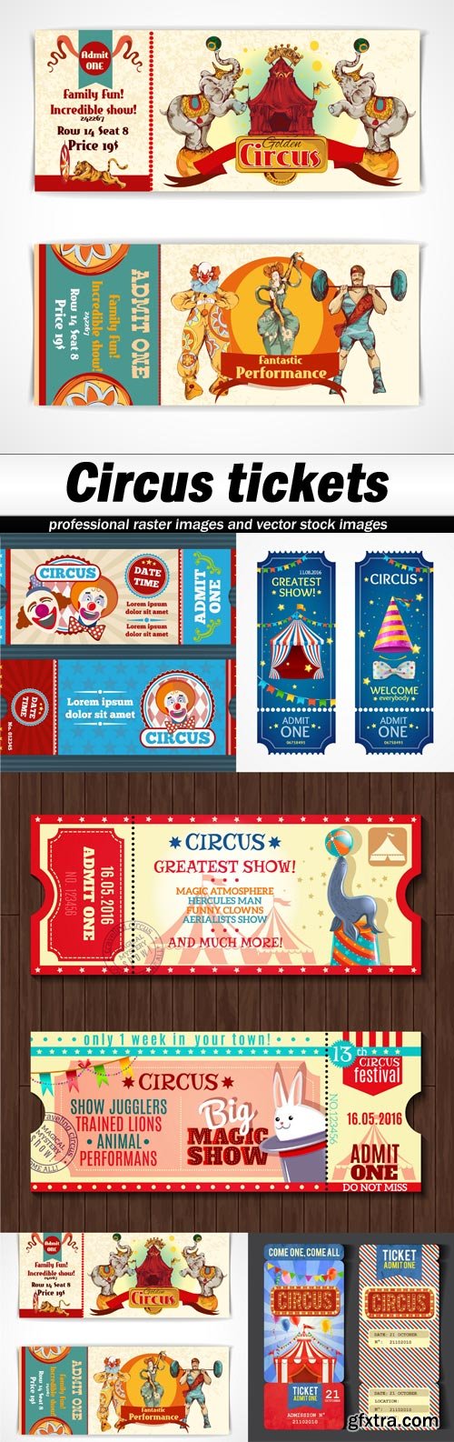 Circus tickets-5 EPS