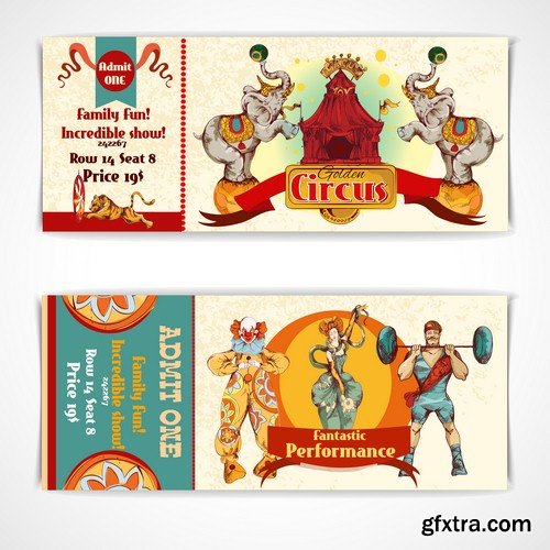 Circus tickets-5 EPS