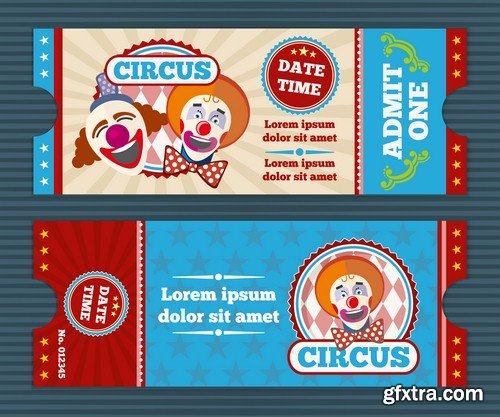 Circus tickets-5 EPS