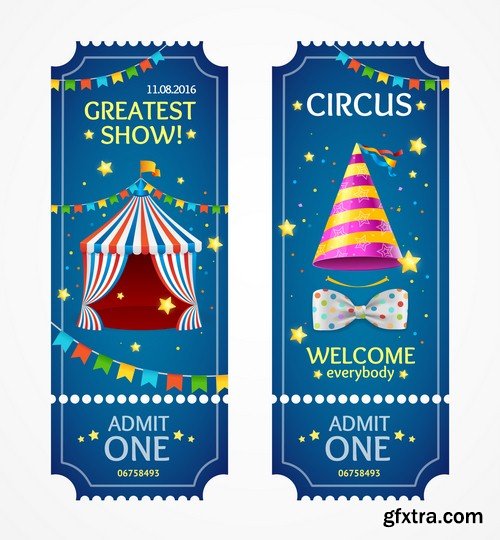 Circus tickets-5 EPS