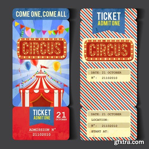 Circus tickets-5 EPS