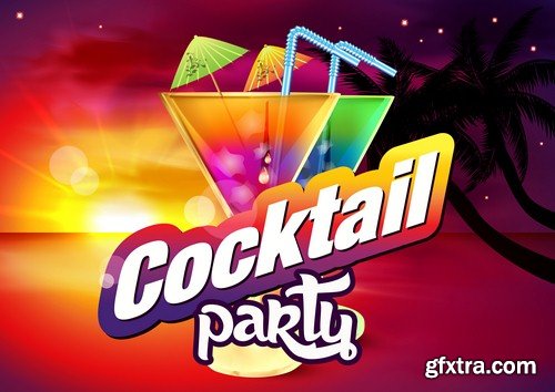 Cocktail party poster 1-8 EPS