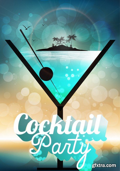 Cocktail party poster 1-8 EPS