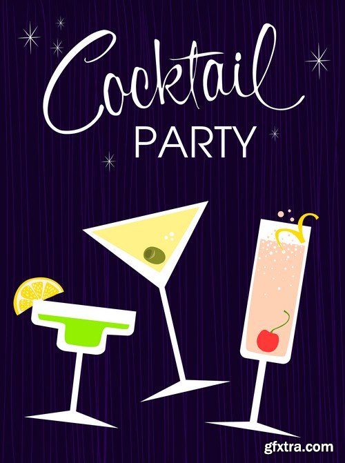 Cocktail party poster 1-8 EPS