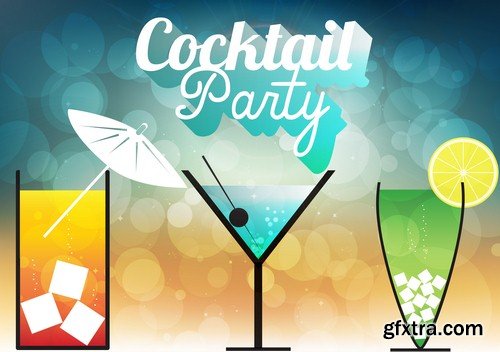 Cocktail party poster 1-8 EPS