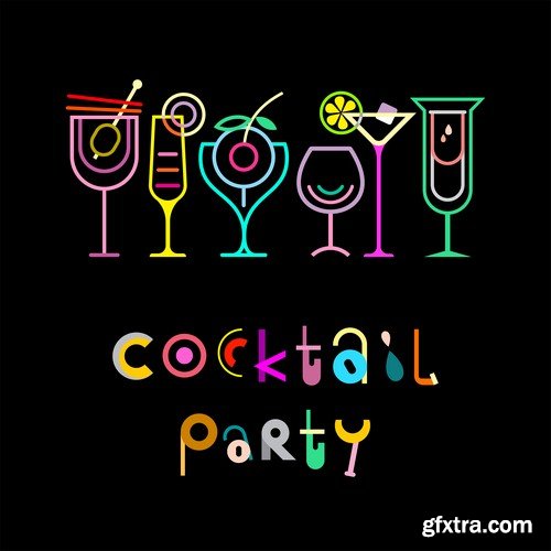 Cocktail party poster 1-8 EPS