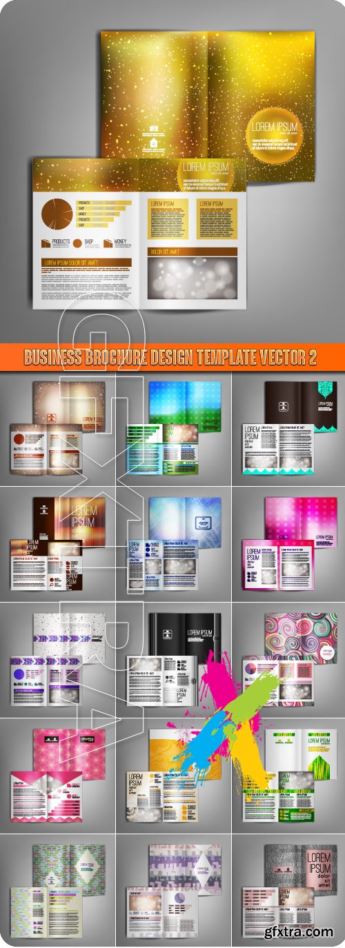Business brochure design template vector 2