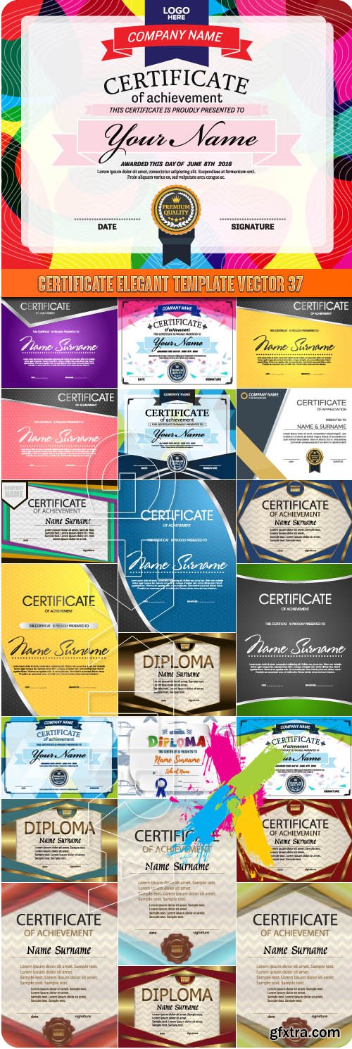 Certificate elegant template vector 37