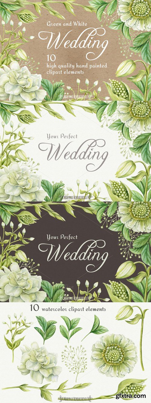 CM - Wedding watercolor clipart elements 742864