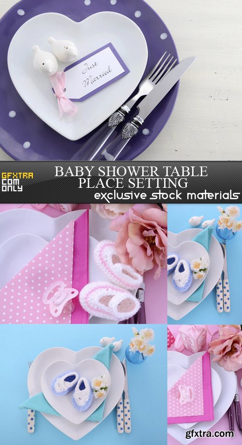 Baby Shower Table Place Setting - 5 UHQ JPEG