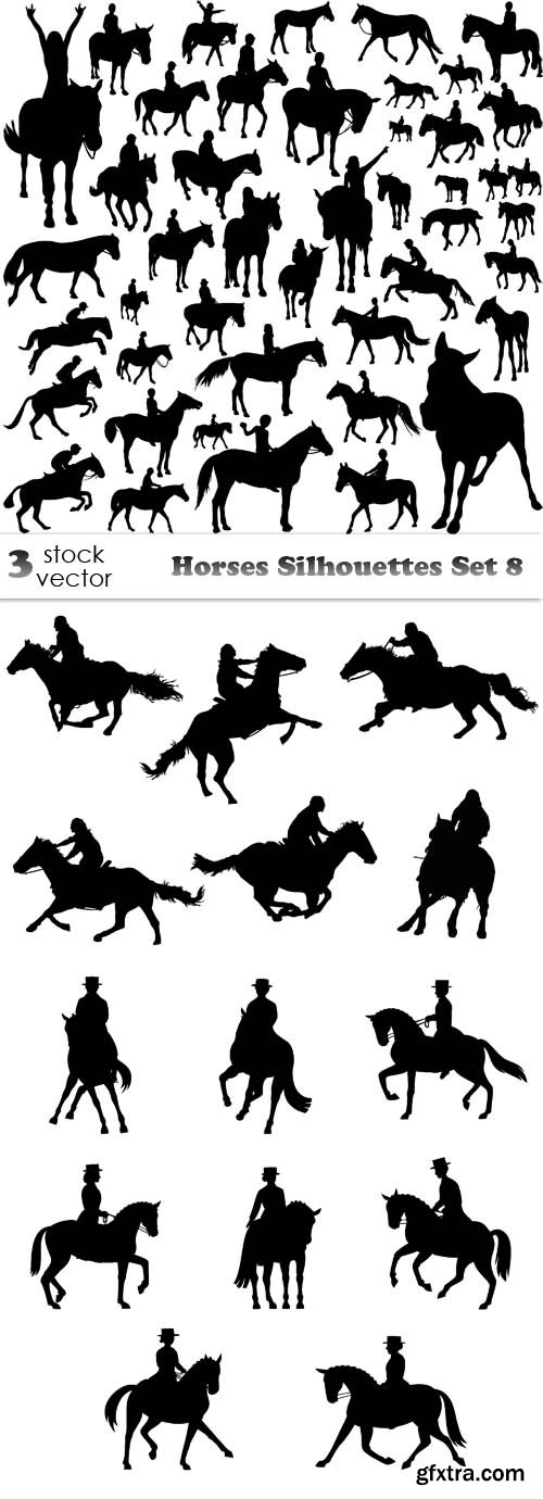 Vectors - Horses Silhouettes Set 8