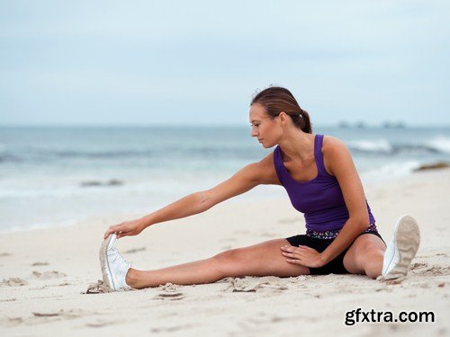 Exercising on the beach 8X JPEG