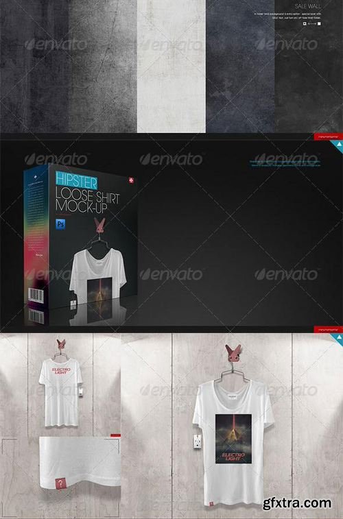 GraphicRiver Loose Shirt 5 Scenes Mock-up 7819730