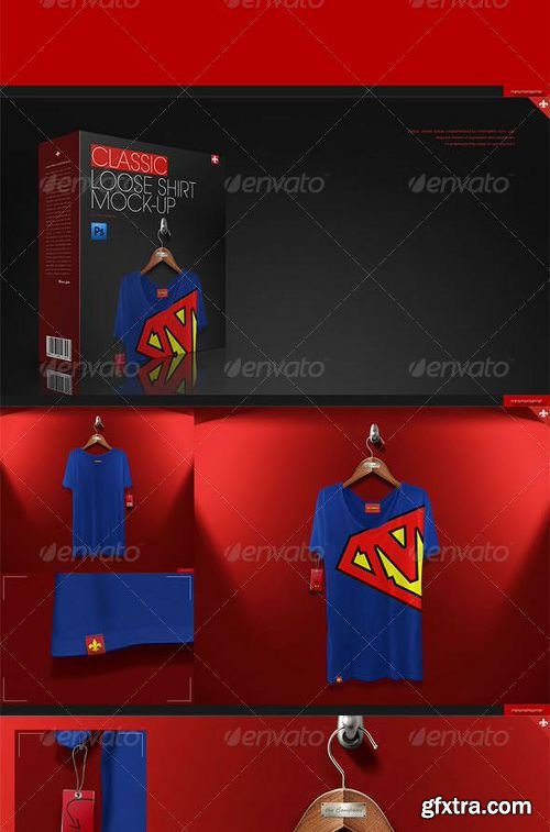 GraphicRiver Loose Shirt 5 Scenes Mock-up 7819730