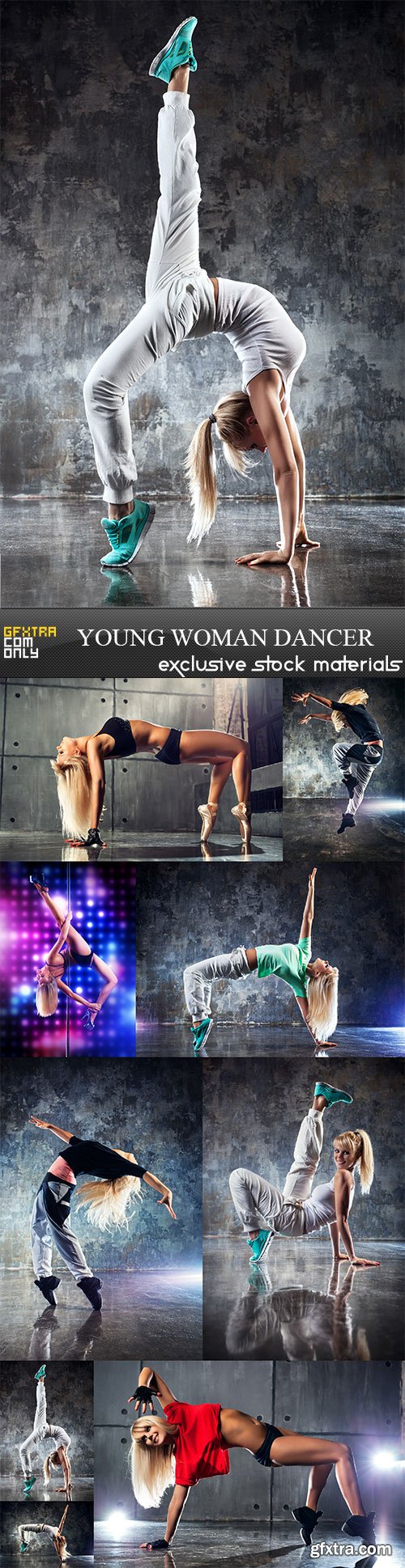 Young woman dancer, 9 x UHQ JPEG