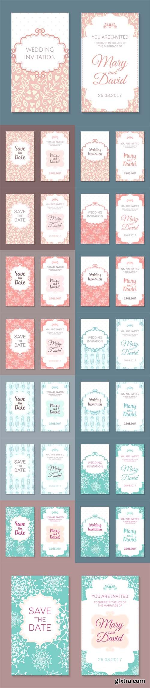 Vector Set - Romantic Card Templates