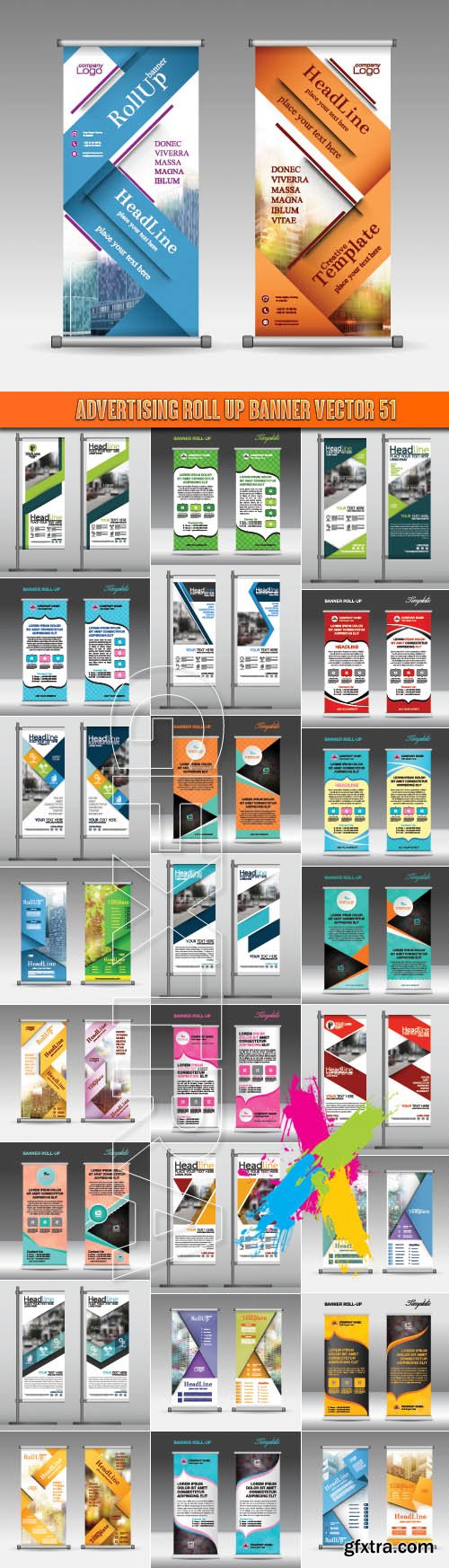 Advertising Roll up banner vector 51