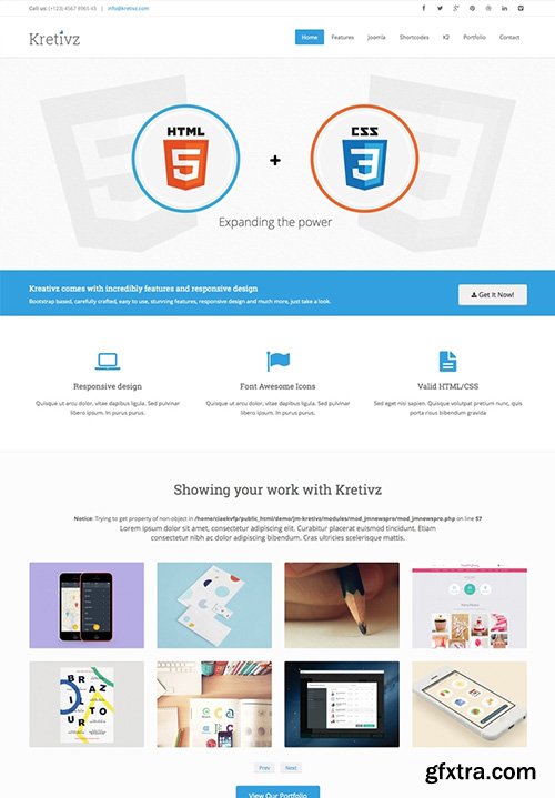 JoomlaMan - JM Kretivz v1.1.0 - Joomla 2.5 & 3.x Template