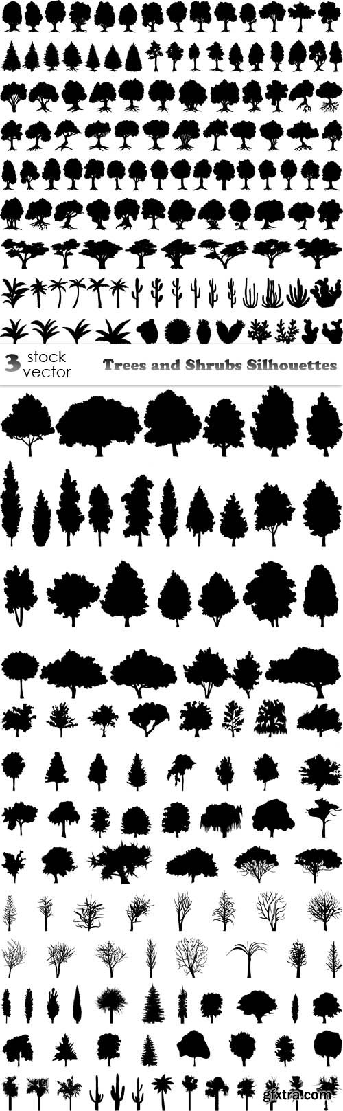 Vectors - Trees and Shrubs Silhouettes