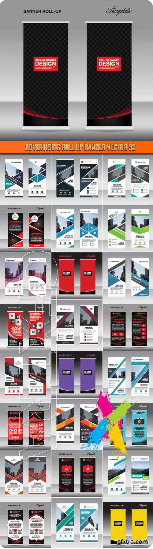 Advertising Roll up banner vector 52