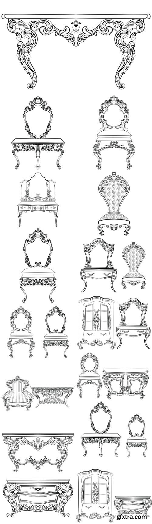 Vector Set - Baroque Luxury Style Furniture