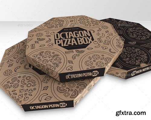 Download Graphicriver Packaging Mock Up Octagon Pizza Box 16687742 Gfxtra PSD Mockup Templates