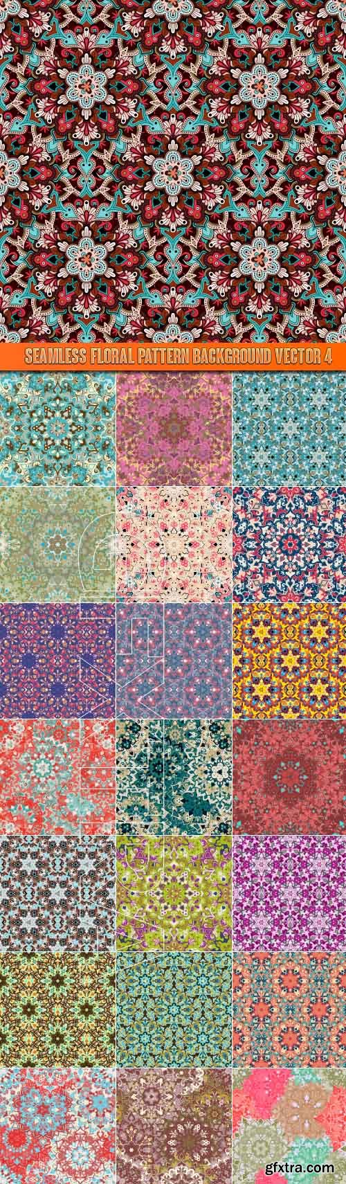 Seamless floral pattern background vector 4
