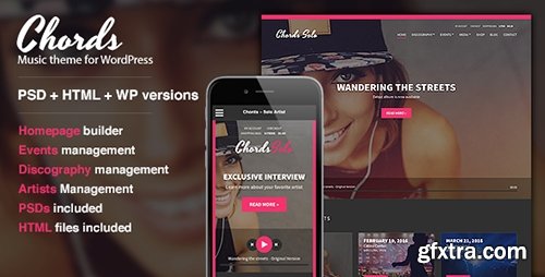 ThemeForest - Chords v1.6 - Music / Artist / Radio WordPress theme - 8980824