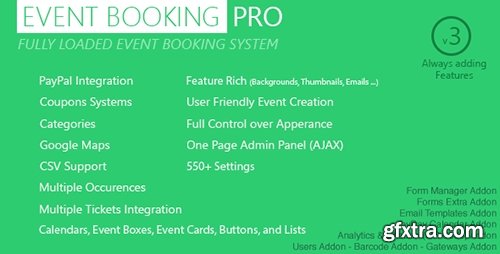 CodeCanyon - Event Booking Pro v3.615 - WP Plugin [paypal or offline] - 5543552