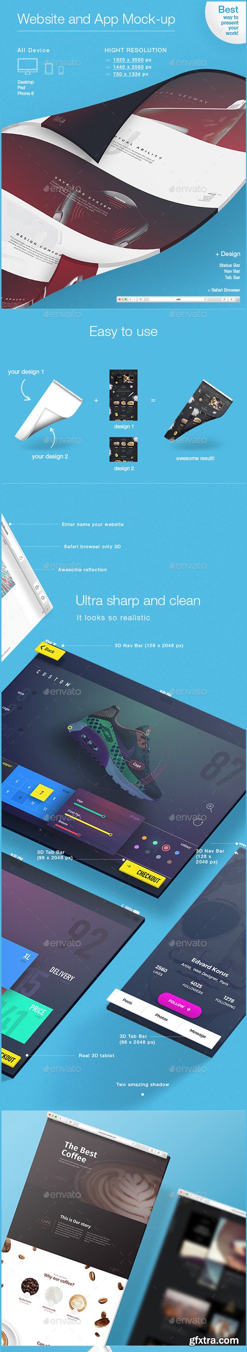 GraphicRiver - 3D Website and App Mockups - 16649249