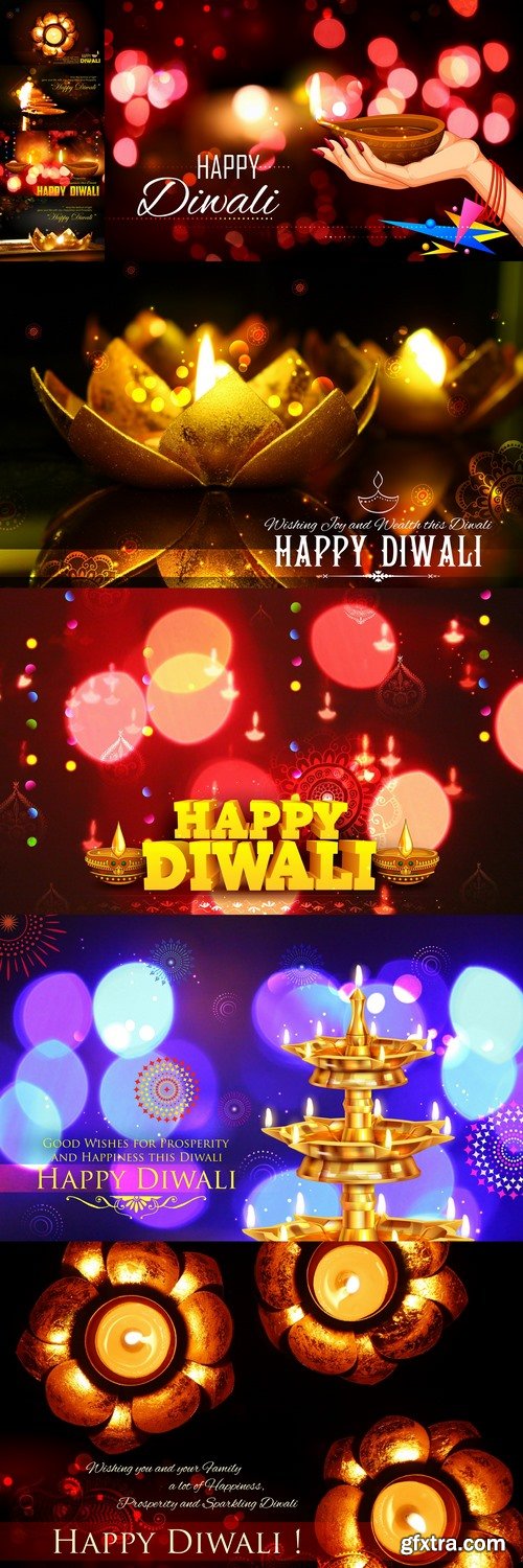 Golden diya stand on abstract Diwali background 2