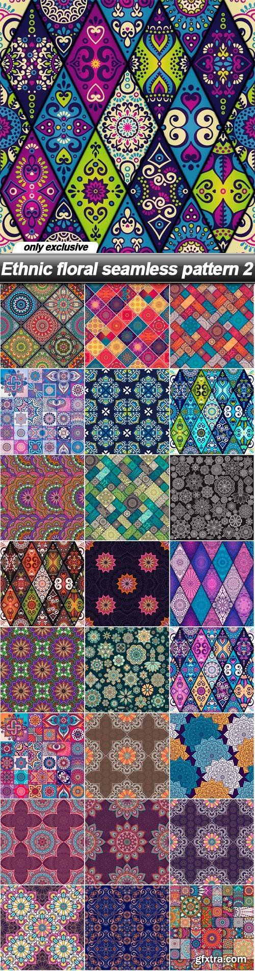 Ethnic floral seamless pattern 2 - 25 EPS