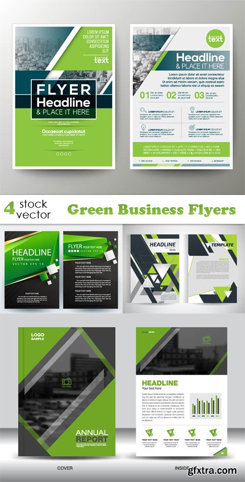 Vectors - Green Business Flyers