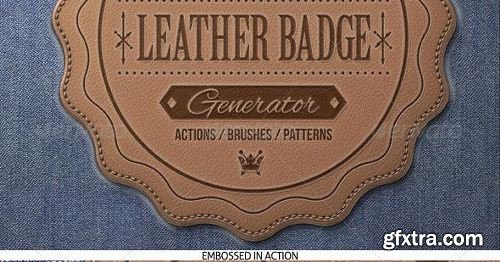 Graphicriver - Leather Badge Generator - Photoshop Actions 8376002