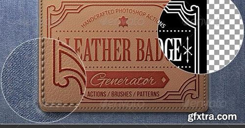 Graphicriver - Leather Badge Generator - Photoshop Actions 8376002