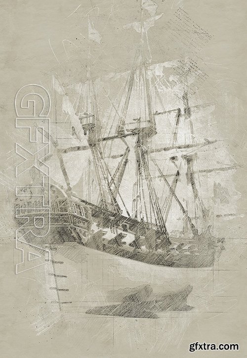 GraphicRiver - Da Vinci Hand Drawn Sketch Photoshop Action 16753868