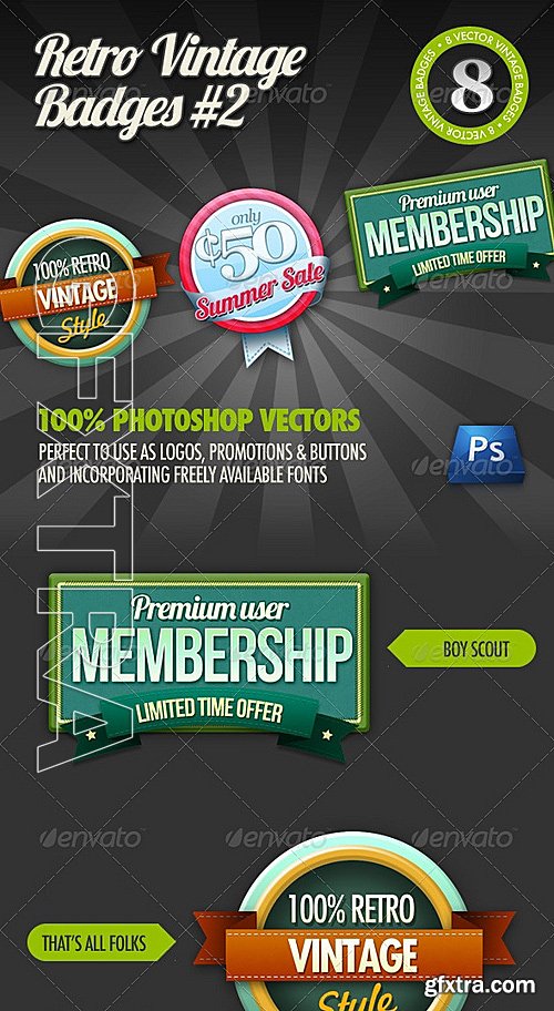 GraphicRiver - 8 Retro Vintage badges 2 471447