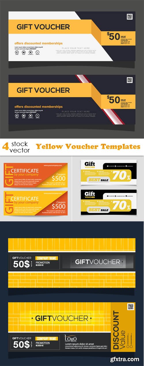 Vectors - Yellow Voucher Templates