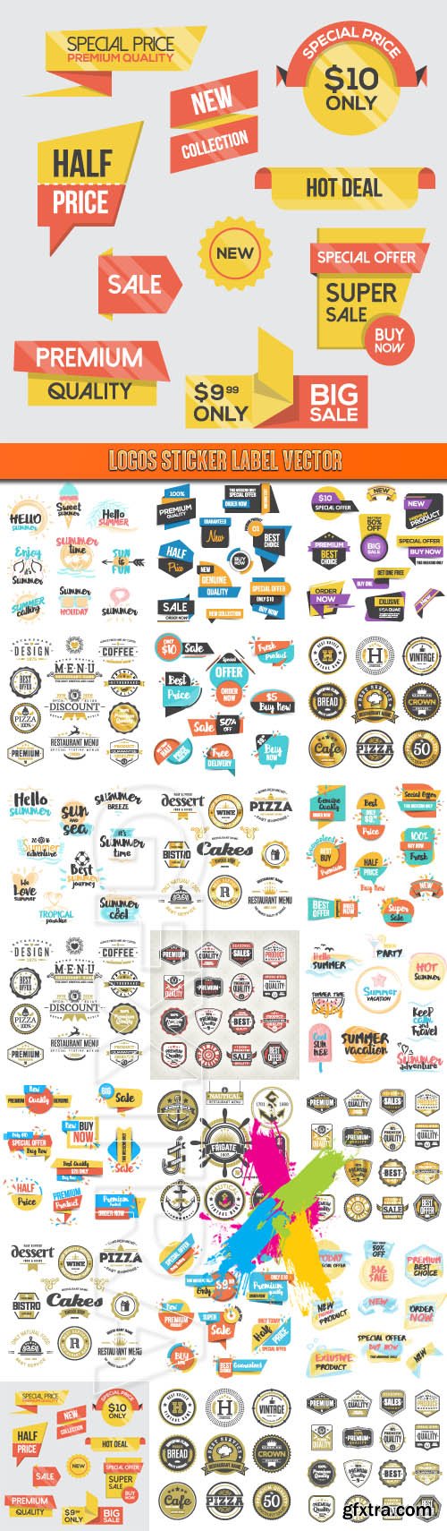 Logos sticker label vector